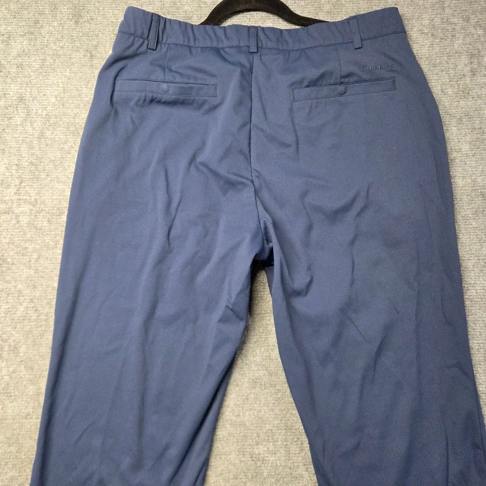 Talanes Mens Performance Golf Pants Navy Blue Flat Front Stretch Trousers 34x32